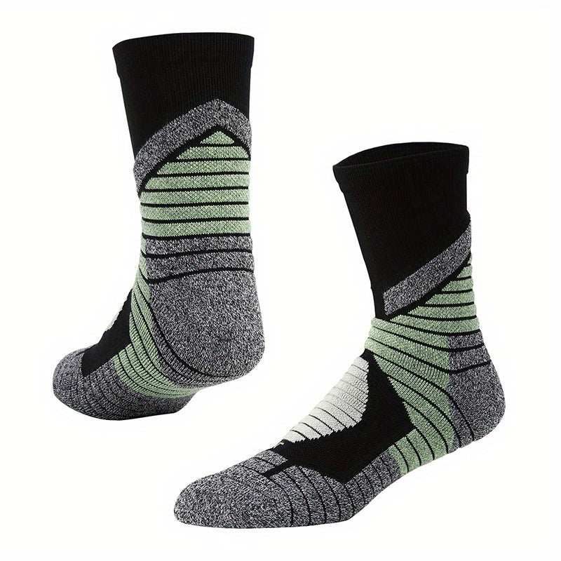 1pair Basketball Socks Mid Cuff Hiking Socks For Running