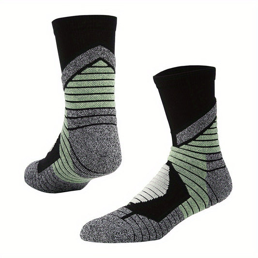 1pair Basketball Socks Mid Cuff Hiking Socks For Running