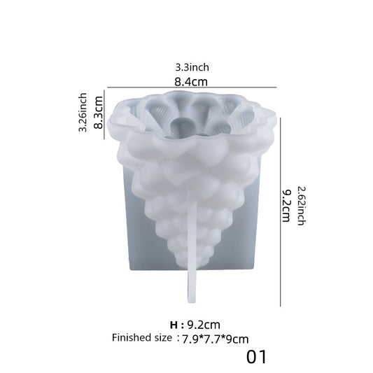 3D Christmas Tree Candle Ornaments Silicone Mold