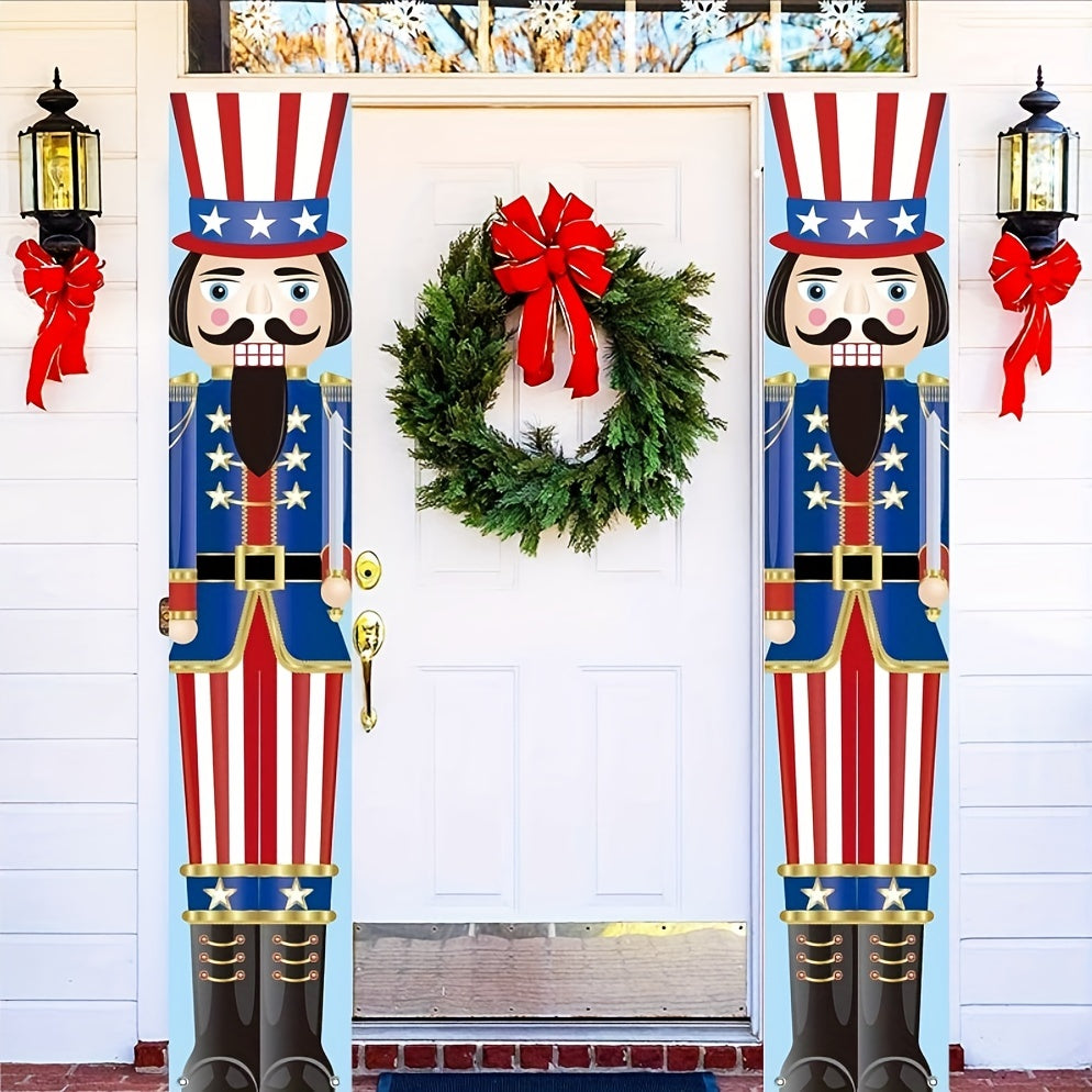 Nutcracker Christmas Couplets Hanging Cloth Banner Party Decoration