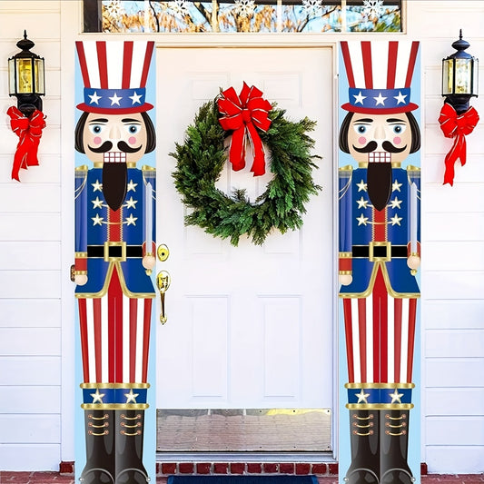 Nutcracker Christmas Couplets Hanging Cloth Banner Party Decoration