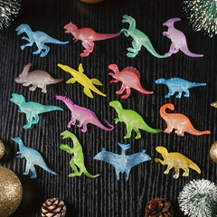 Glow In Dark Mini Dinosaur Party Favors Supplies Cupcake Toppers
