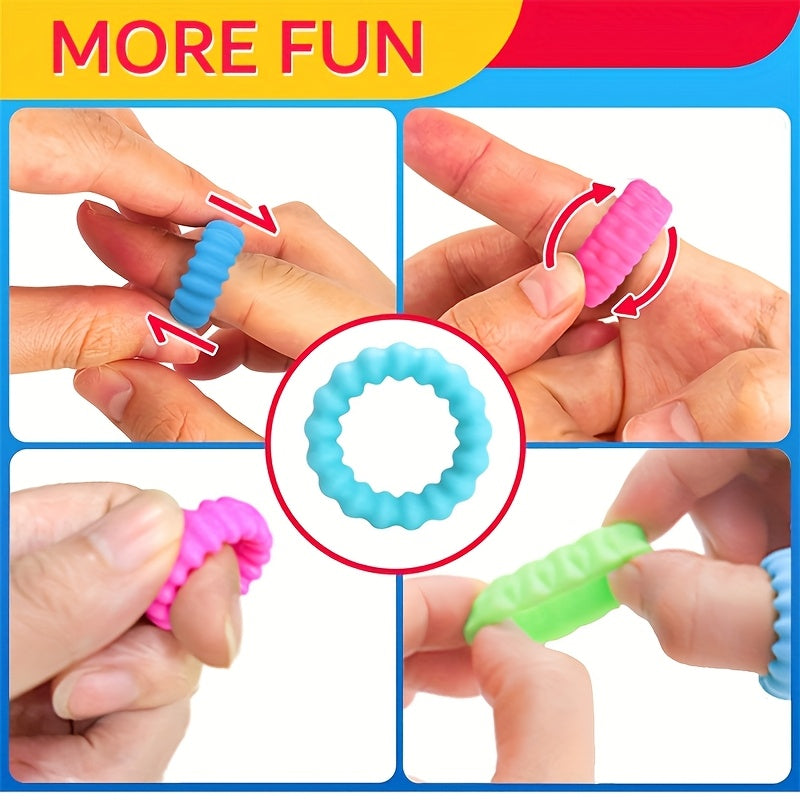 6pcs Dopamine Silicone Sensory Ring Fidget Toy