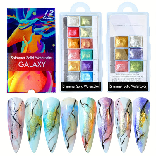 Metallic Nail Watercolor Paint Set for Macaron Designs