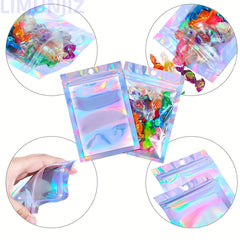 50/100pcs Holographic Storage Bags 2-4-3-9 in 3-4-7 in 4-1-5-9in