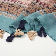 Ethnic Print Tassel Turban Scarf Retro Warm Shawl