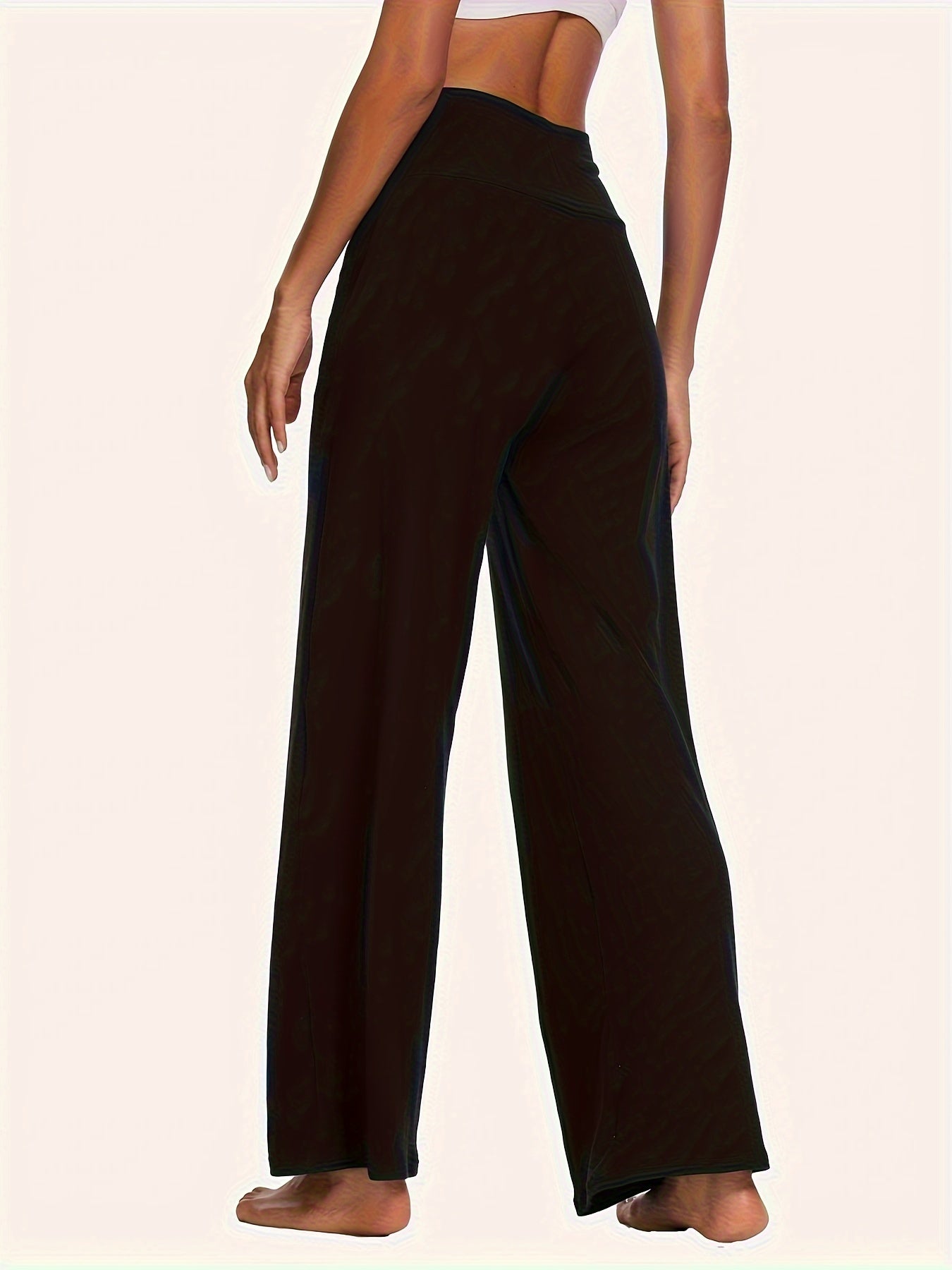 Women's Plus Solid High Rise Wide Leg Trousers