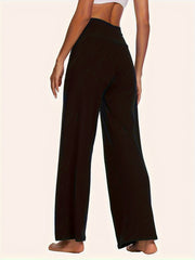 Women's Plus Solid High Rise Wide Leg Trousers