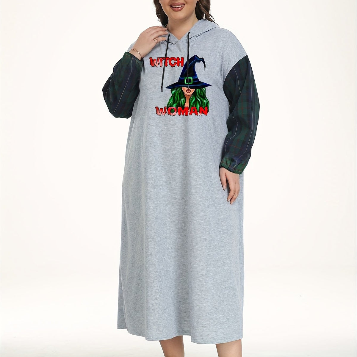  Witch Print Hooded Nightdress