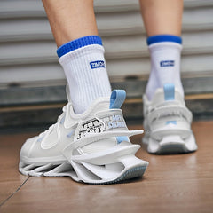 Men's Breathable Gradient Mesh Lace-up Blade Sneakers