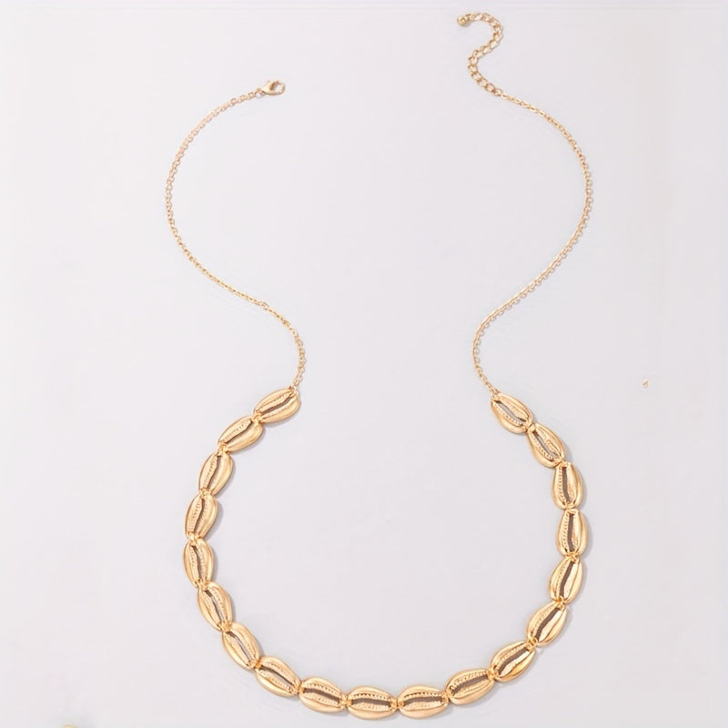 Golden Shell Inlaid Waist Chain Metal Women Boho Belly Chain