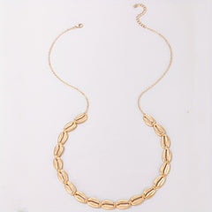 Golden Shell Inlaid Waist Chain Metal Women Boho Belly Chain