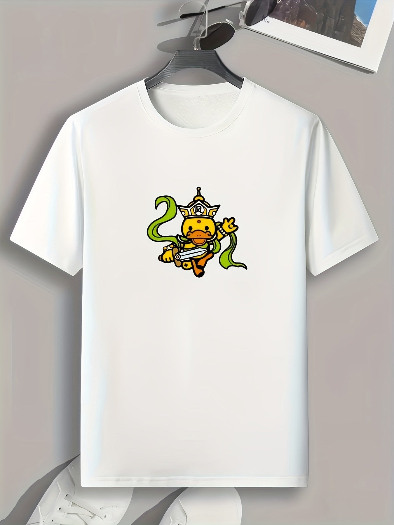 Funny Duck Print Men's Graphic T shirt Casual Comfy Tees For Summer