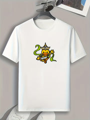 Funny Duck Print Men's Graphic T shirt Casual Comfy Tees For Summer