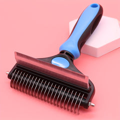 2-in-1 Pet Grooming Brush for Dogs & Cats Deshedding Tool Dematting Rake