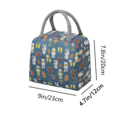 Animal Printed Insulated Lunch Bag - Leakproof Freezable Cooler Bag