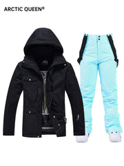 Women's Outdoor Adventure Jacket Waterproof Windproof Hooded Ski Suit