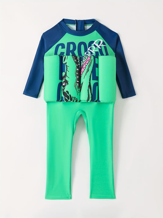 Boys Cartoon Swimsuit Long Sleeve Sunscreen Jumpsuit