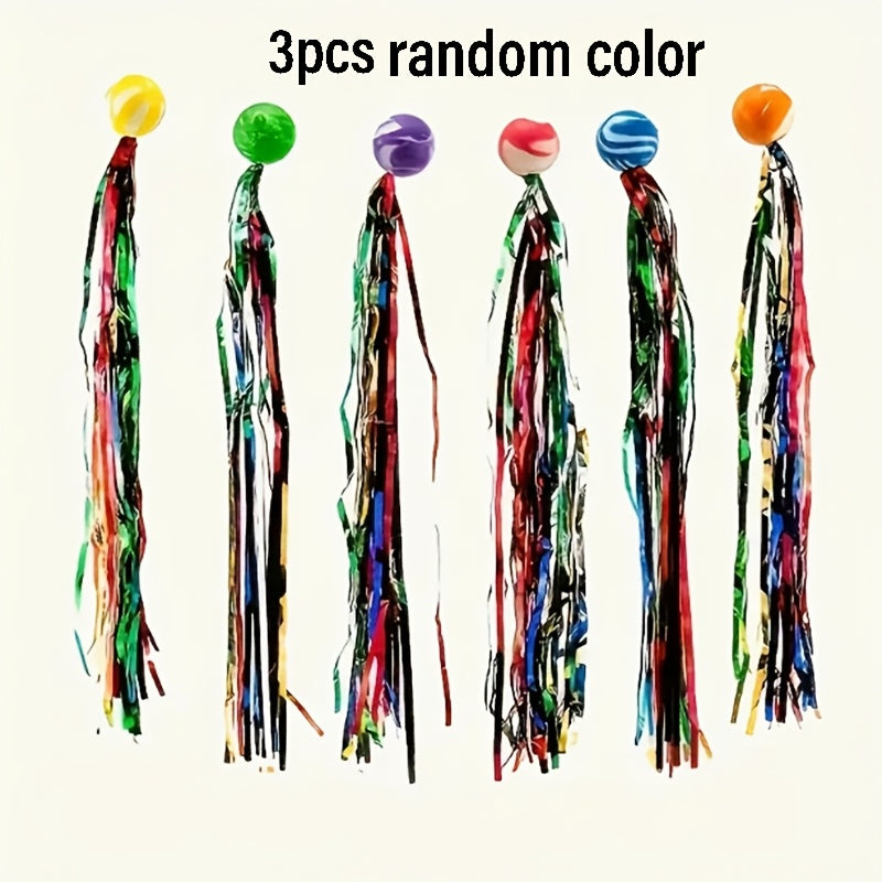 Colorful Elastic Balls with Gold Ribbons for Parent Interaction