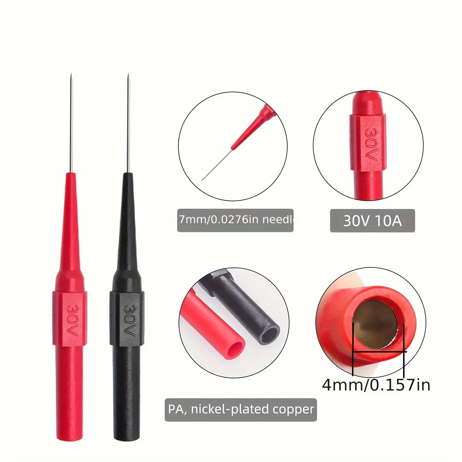 Multimeter Test Probe Back Probes Insulation Piercing Needles 30V