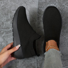 Women's Slip On Knit Socks Sneakers Breathable Flying Woven Walking Shoes