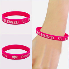 Colorful Blessing Slogan Silicone Bracelet Wrist Band
