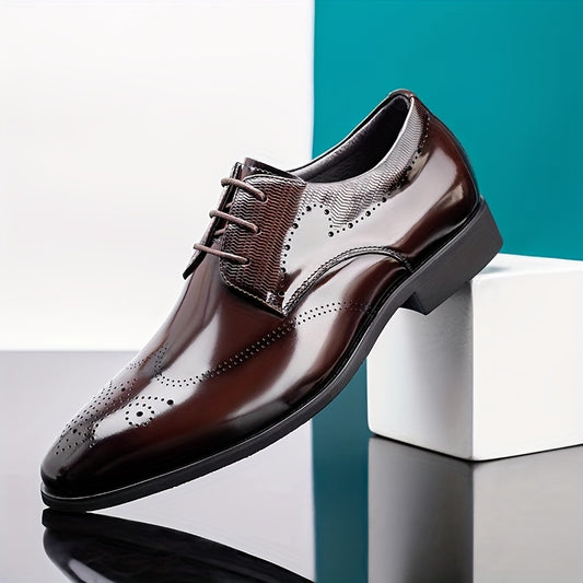 Men's Brogue Lace up Oxford Shoes Smart Casual Dress Shoes