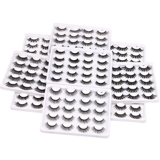 Vegan Natural Plant Fiber False Eyelashes Curly Full Cat Eye Faux Mink Lashes