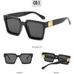 Large Frame Square Sunglasses Leopard Solid Shades Glasses Gradient Eyewear