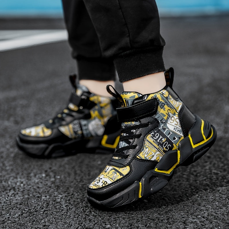 Boy's High Top Basketball Shoes Non Slip Sneakers