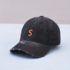 Denim Distressed Dad Hat Baseball Cap Unisex Couple Sun Hats