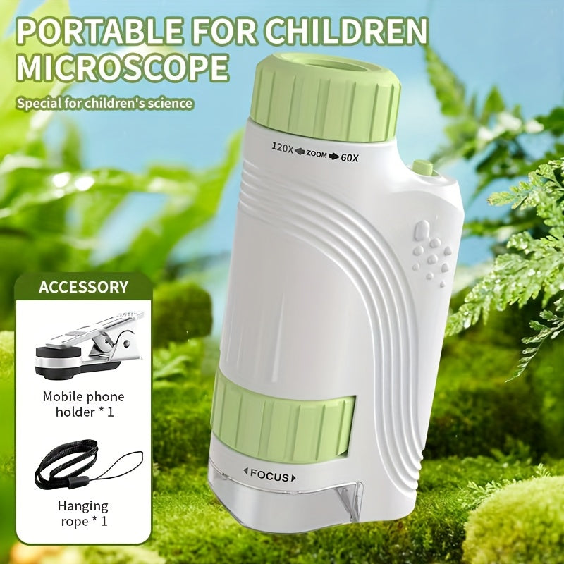 Kids Microscope Toy Set with Phone Clip ABS Material