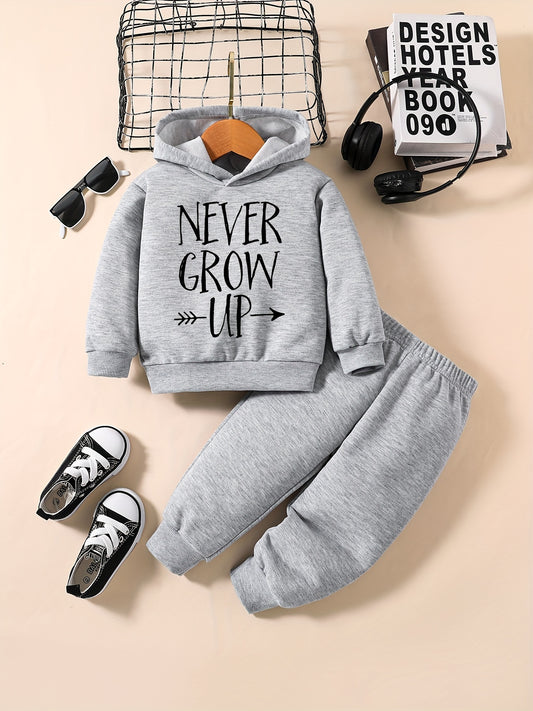 Baby Boy Casual Outfit Graphic Sweatshirt Pants Set Kids Clothes