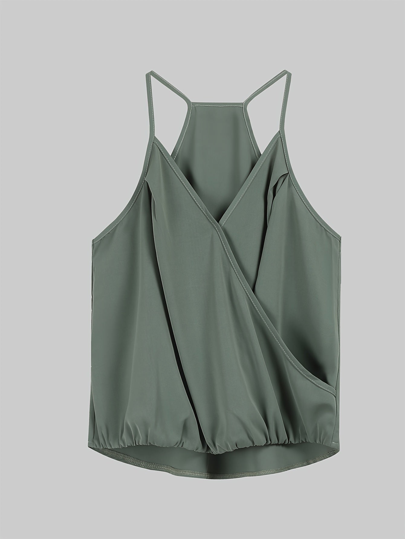  Solid Wrap Cami Top Women's Plus Casual Summer Top