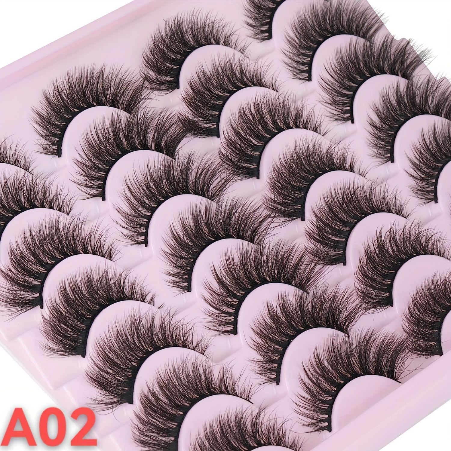 14 Pairs Faux Mink Lashes Natural Look False Eyelashes 5D Volume 16mm Wispy