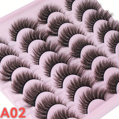14 Pairs Faux Mink Lashes Natural Look False Eyelashes 5D Volume 16mm Wispy