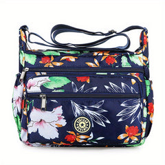 Floral Pattern Crossbody Bag Nylon Shoulder Bag