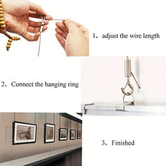 Adjustable Picture Hanging Wire Kit Stainless Steel Hanging Line