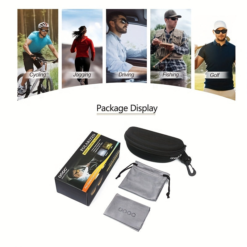 Men's Polarized Square Frame Sunglasses UV Protection