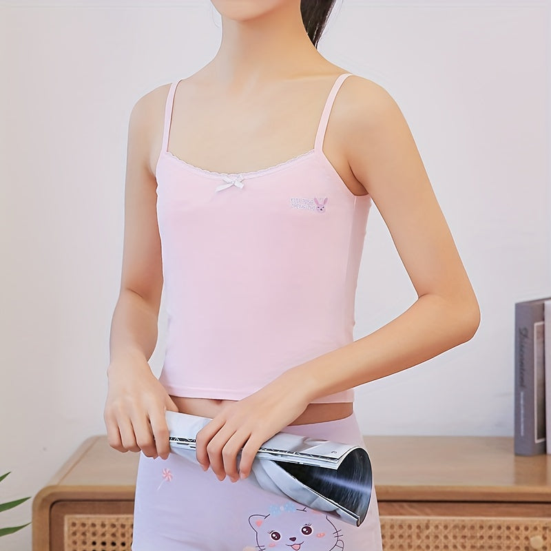 4pcs Girl Sports Vests Teenager Strap Underwear Student Bra