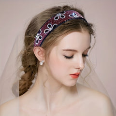 3pcs Vintage Rhinestone Headband Wide Headdress Hair Accessories Women Girls