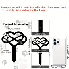 Acrylic Pet Memorial Monument for Dog Cat Waterproof Grave Pile