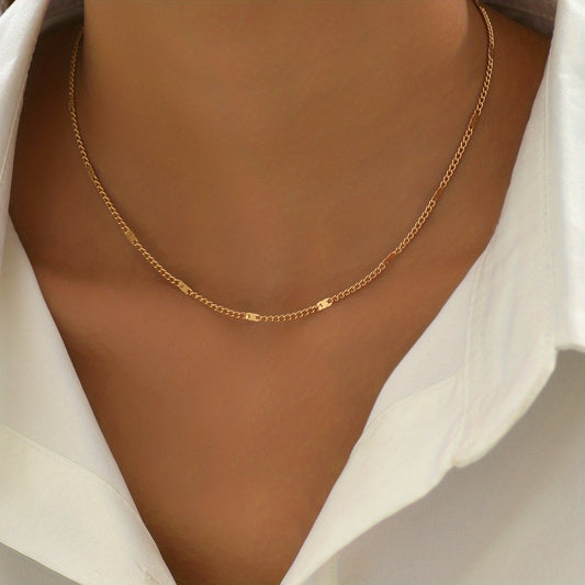 Golden Chain Buckle Necklace 18K Plated Classic Neck Decoration