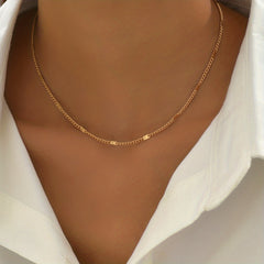 Golden Chain Buckle Necklace 18K Plated Classic Neck Decoration