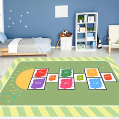 Hop & Count Hopscotch Rug Kids Room Floor Mat