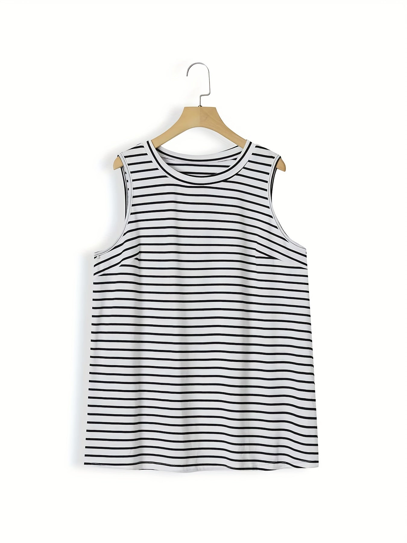 Women's Plus Solid Hoodie & Striped Tank Top Outfit