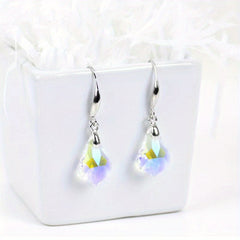 Crystal Maple Leaf Pendant Earrings