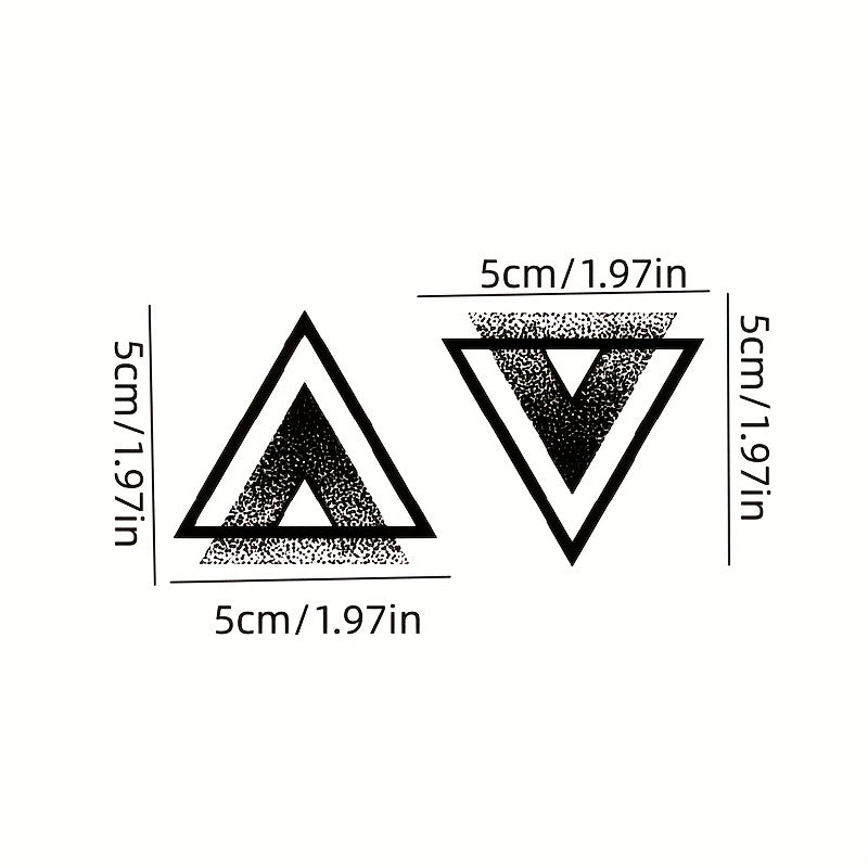 Virtual Real Triangle Tattoo Stickers Herbal Semi permanent Waterproof Stickers