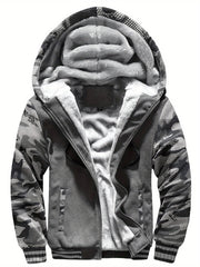 Men's Plush Fleece Hooded Jacket