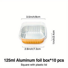 10pcs Aluminum Foil Pans Disposable Foil Food Containers Thickened Tin Foil Pans